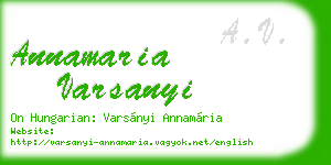 annamaria varsanyi business card