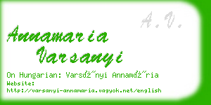 annamaria varsanyi business card